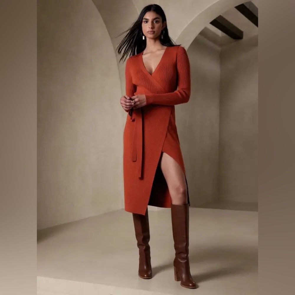Banana Republic Netta Ribbed Wrap Dress
